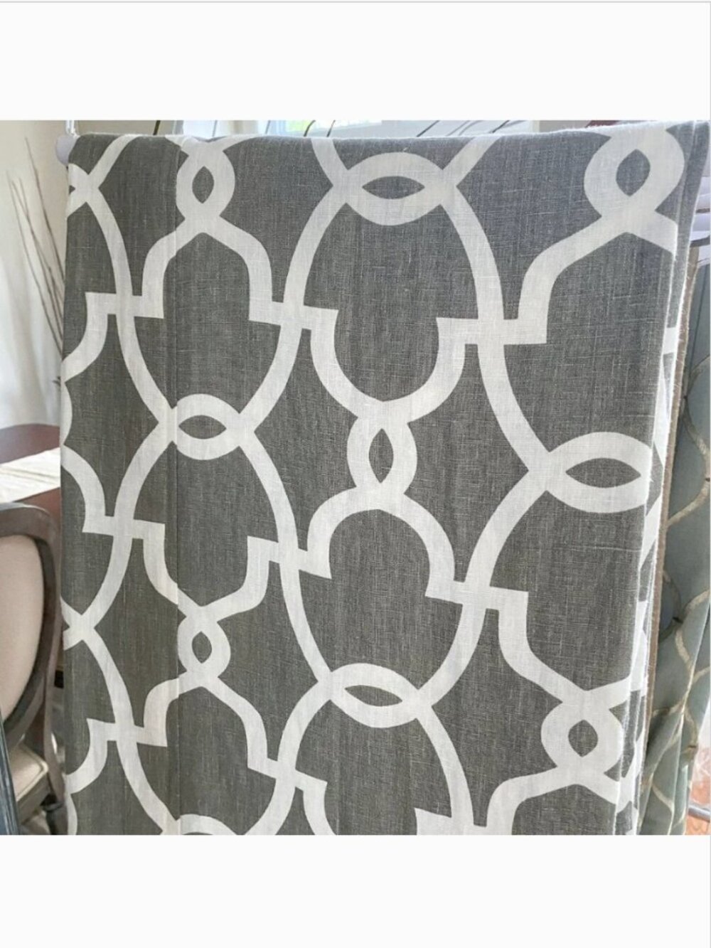🎬✨TV Show SUITS Screen-Used Custom Designer Drapery Panel - Grey Geometric